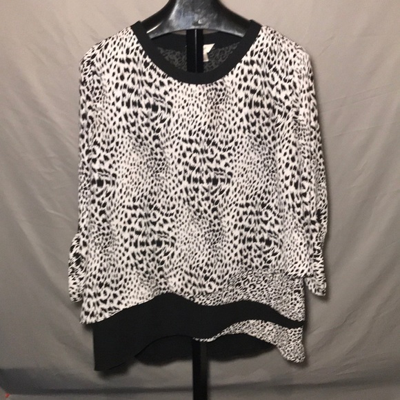 CJ Banks Tops - CJ Banks animal print top flowy multi layer blouse